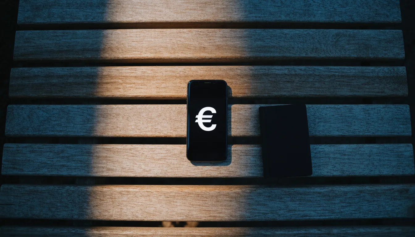 Eine leere Parkbank am Rand eines Fußballfelds in der Abenddämmerung, im Hintergrund ragen dunkle Flutlichtmasten in den Himmel.