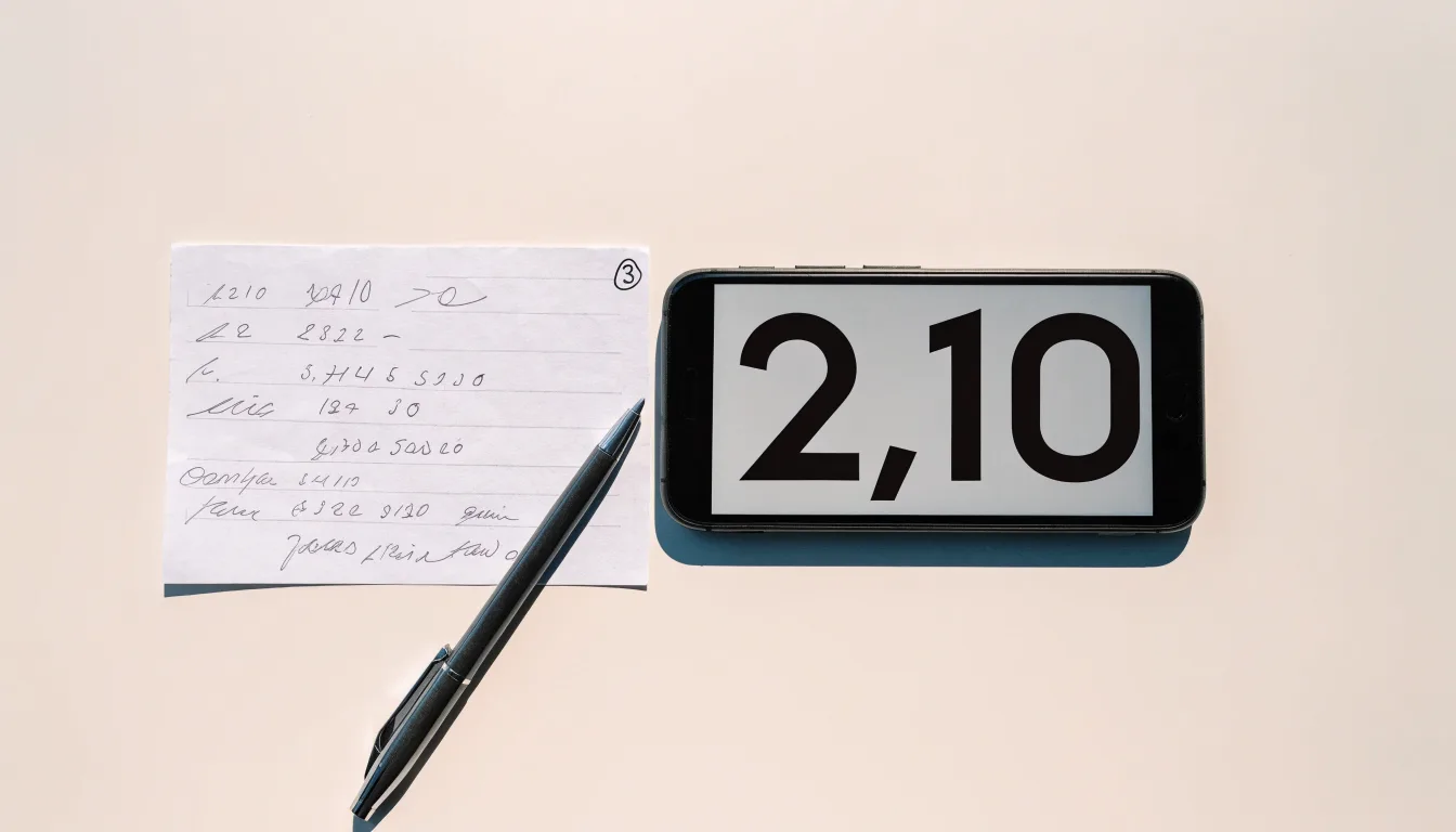 Ein leerer Papier-Wettschein liegt neben einem Smartphone mit dunklem Display auf einer hellen Tischplatte, daneben ein Kugelschreiber.